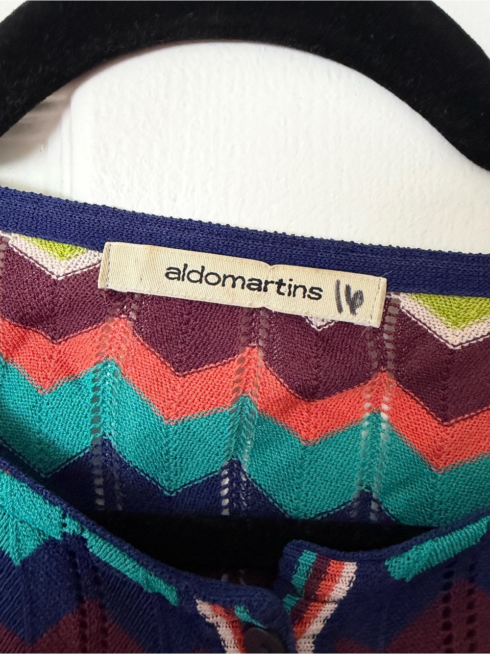 ALDO MARTINS Multicolor Chevron Button-Front Cardigan - Picture 3 of 7